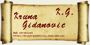 Kruna Gidanović vizit kartica